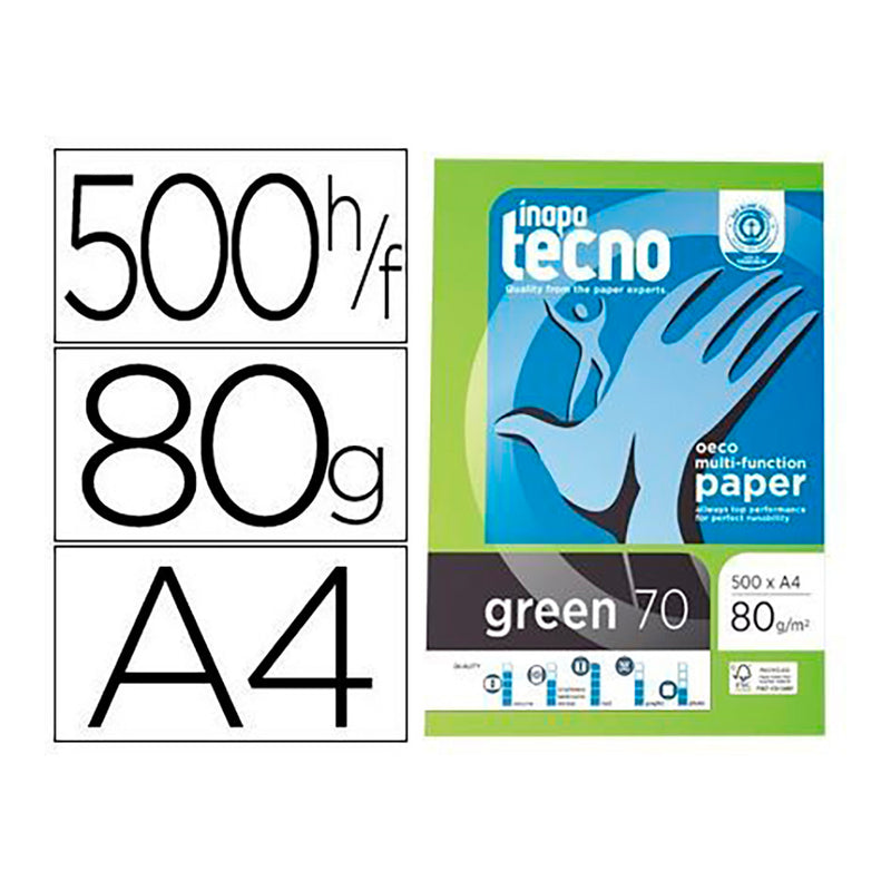 PACK COM 500 FOLHAS DE PAPEL MULTIFUNÇÕES RECICLADO DINA4 80G PAR