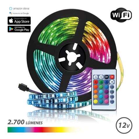 ELBAT TIRA LED RGB WIFI 12V 2700LM - 30 LED POR METRO - CONTROL R