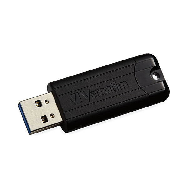 PEN VERBATIM 128GB USB 3.0 PINSTRIPE BLACK