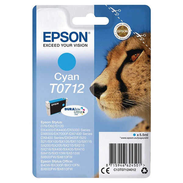 Epson Cheetah T0712 tinteiro 1 unidade(s) Original Ciano
