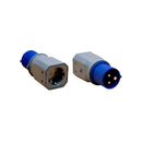 ADAPTADOR CETAC MACHO PARA SCHUKO FÊMEA, 2P+T, 250 V 16 A, AZUL E