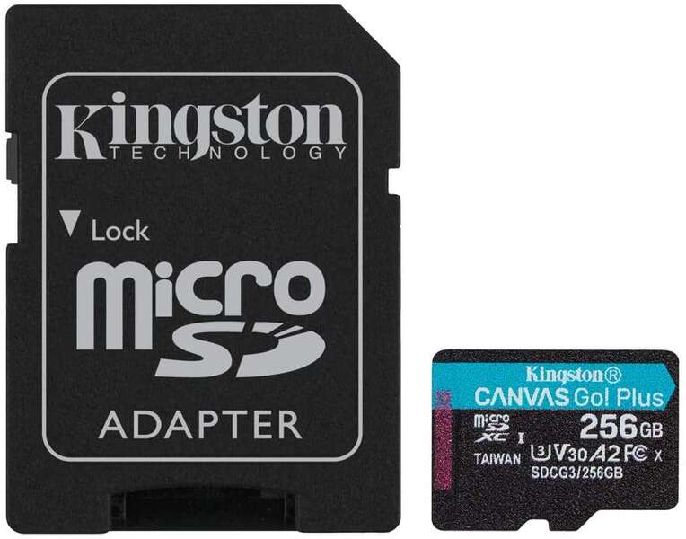 MICROSD KINGSTON CANVAS GO PLUS 256GB CLASS10 UHS-I U3 V30 A2(170