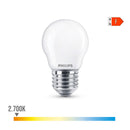 LÂMPADA ESFÉRICA LED E27 4,3W 470LM 2700K LUZ QUENTE Ø4,5X8,2CM P
