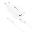 FONENG EU13 CARREGADOR DE REDE + CABO USB-LIGHTNING, 3A BRANCO