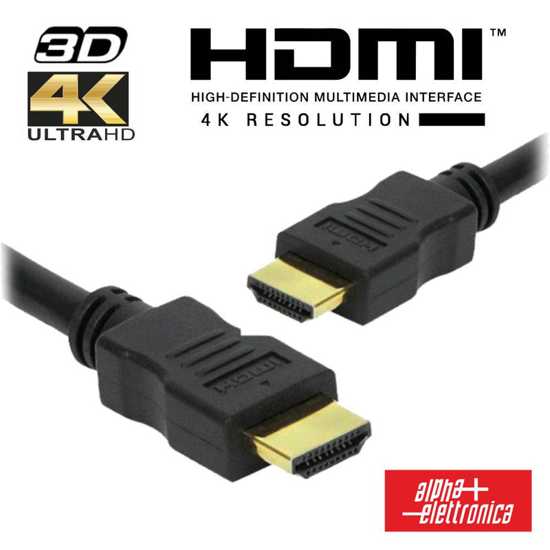 CABO HDMI DOURADO MACHO  MACHO 4K PRETO 0.5M ALPHA