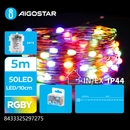LUZES DE CORDAS DE FIO DE COBRE DE 3AA, RGBY, 5M