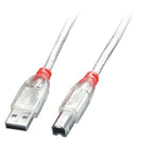 Lindy 41753 cabo USB 2 m USB 2.0 USB A USB B Transparente