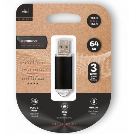 PENDRIVE 64GB TECH ONE TECH BASIC USB 2.0 NEGRO