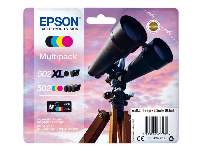 Epson 502 XL tinteiro 4 unidade(s) Original Rendimento alto (XL)