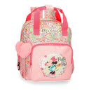 MOCHILA ESCOLAR DISNEY MINNIE FLORALS 28CM ROSA