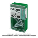 CAIXA S 5 UNID. PARAFUSO ROSCA CHAPA CR AUTOT. 4,8X38MM FADIX