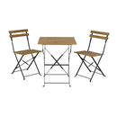CONJUNTO DE MESA E 2 CADEIRAS LEEDS, DOBRÁVEIS, MADEIRA, CASTANHO