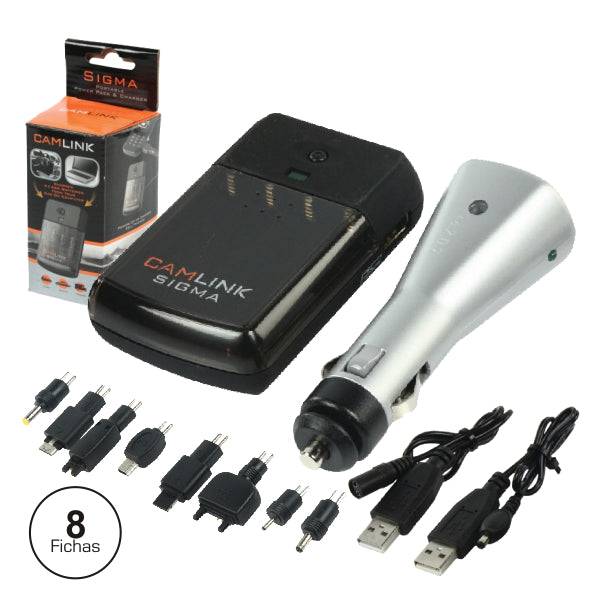 CARREGADOR DE BATERIAS NI-MH AAA + 8 ADAP TELEMÓVEL + USB