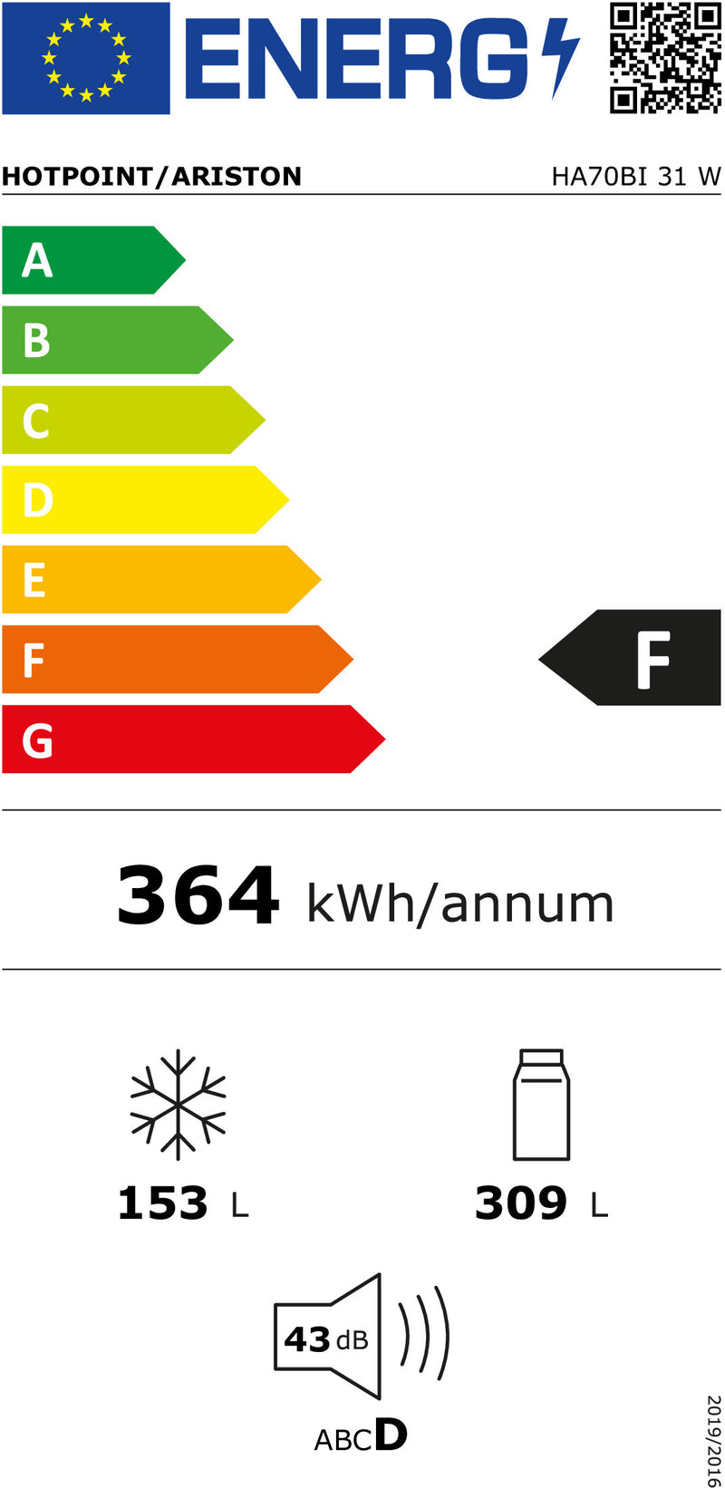 Hotpoint HA70BI 31 W frigorífico e congelador Independente 462 l