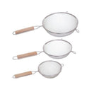 CONJUNTO DE 3 PENEIRAS DE AÇO INOXIDÁVEL+MADEIRA Ø12CM/16CM/20CM