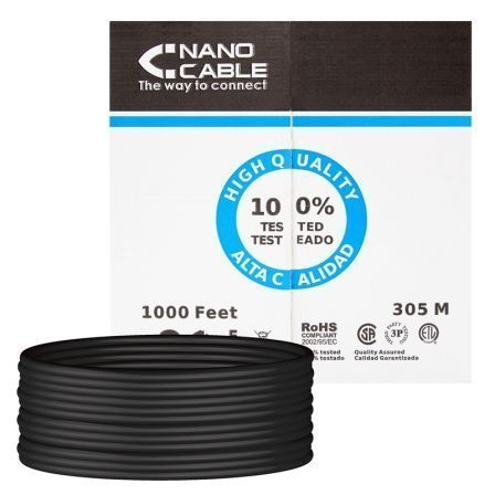 Nanocable 10.20.0304-EXT-BK cabo de rede Preto 305 m Cat5e U/UTP