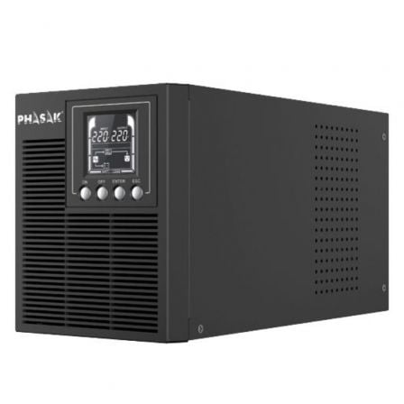 UPS PHASAK 1000 VA ONLINE LCD 1000VA-900W 3 SALIDAS FORMATO TORRE