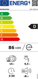 MÁQUINA DE LAVAR LOIÇA WHIRLPOOL W7FHP33A 15 CONJUNTOS