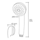 CHUVEIRO DE MÃO ANTI-CAL, MODERNO, 3 FUNÇÕES. COR CROMADO. EDM