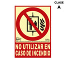 SINAL DE EXTINÇÃO ´´NO UTULIZAR EN CASO DE INCENDIO´´ CLASSE A
