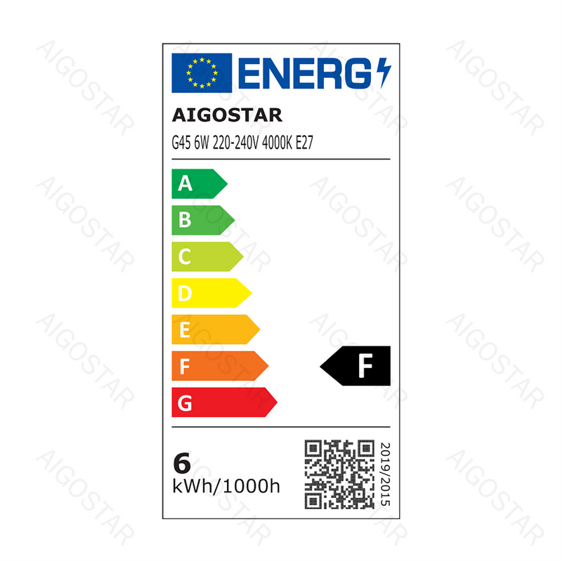 LED G45 E27 6W 4000K 5PCS