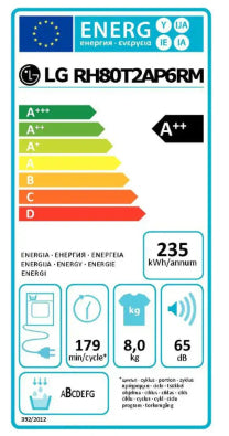 MÁQUINA DE SECAR ROUPA LG RH80T2AP6RM 8K BCALOR A++