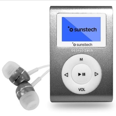 REPRODUCTOR MP3 SUNSTECH DEDALO III 8GB RADIO FM GRIS