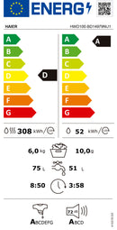 MÁQUINA DE LAVAR E SECAR ROUPA HAIER HWD10BD14979NUGS 10/6KG