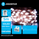LUZES DE CORDAS DE FIO DE COBRE DE 3AA, BRANCO FRIO, 5M