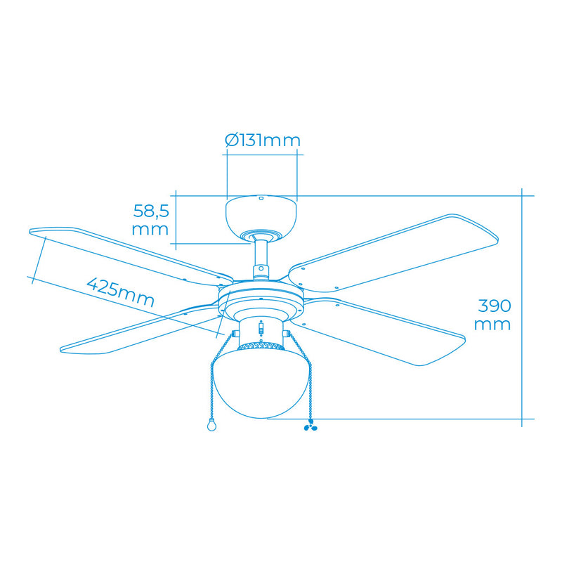 VENTOINHA DE TETO MODELO CARIBE. COR CROMADO. POTÊNCIA: 50W LÂMIN