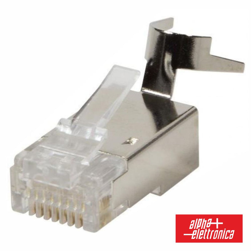 FICHA RJ45 DE CRAVAR BLINDADA 8P8C CAT6A FTP PASSANTE