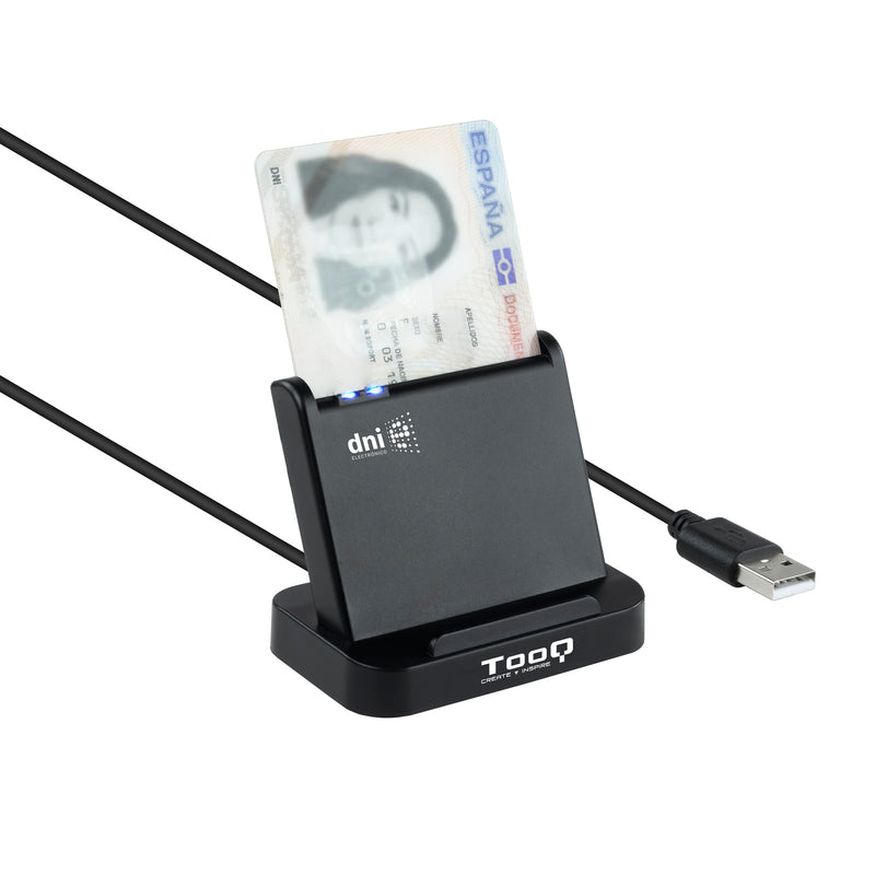 TooQ TQR-220B leitor de smart card Interior USB USB 2.0 Preto