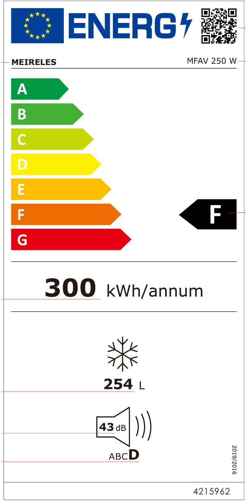 ARCA VERTICAL MEIRELES - MFAV 250 W