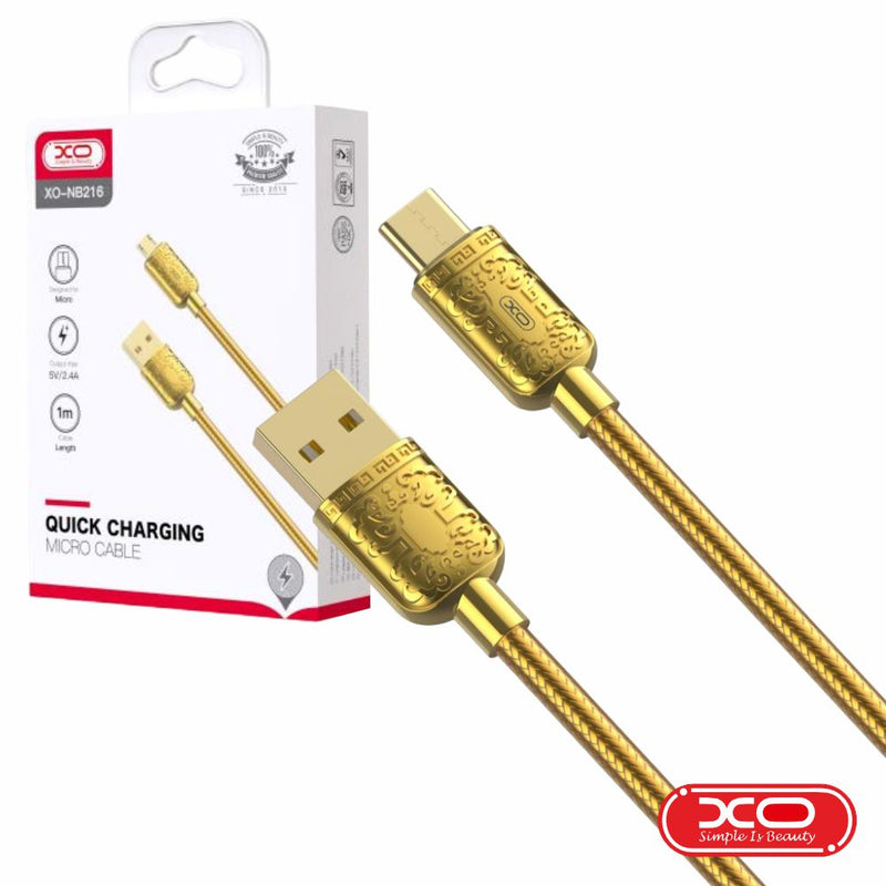 CABO USB-A 2.0 MACHO  USB-C 2.4A 1M DOURADO XO