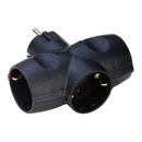 ADAPTADOR TRIPLO LATERAL SCHUKO 2 P+T 16 A 250 V~, PRETO