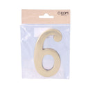 NUMERO 6 LATÃO POLIDO 10CM FIXAÇÃO INVISIVEL EDM