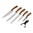 CONJUNTO DE FACAS E DESCASCADOR EM AÇO INOXIDÁVEL, 6 UNIDADES