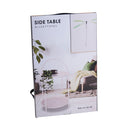 MESA AUXILIAR DE METAL BRANCO Ø40 X 66 CM