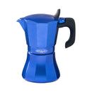 CAFETEIRA DE ALUMÍNIO DE 6 CHÁVENAS MOD: ´´PETRA´´ COR AZUL ORO