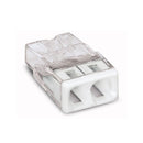 CONECTOR RÁPIDO 2 CONDUTORES RÍGIDOS, Ø MÁXIMO 2,5 MM², TRANSPARE