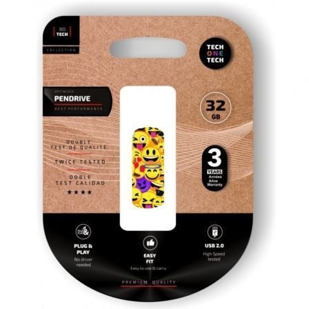 PEN DRIVE 32GB TECH ONE TECH EMOJI COLLAGE USB 2.0