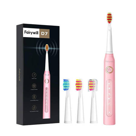 CONJUNTO DE ESCOVA DE DENTES SÓNICA COM CABEÇA FAIRYWILL FW507 RO