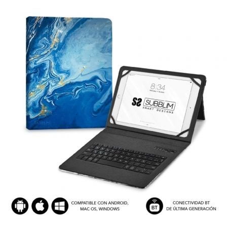 CAPA COM TECLADO SUBBLIM KEYTAB PRO BLUETOOTH PARA TABLETS DE 9"-