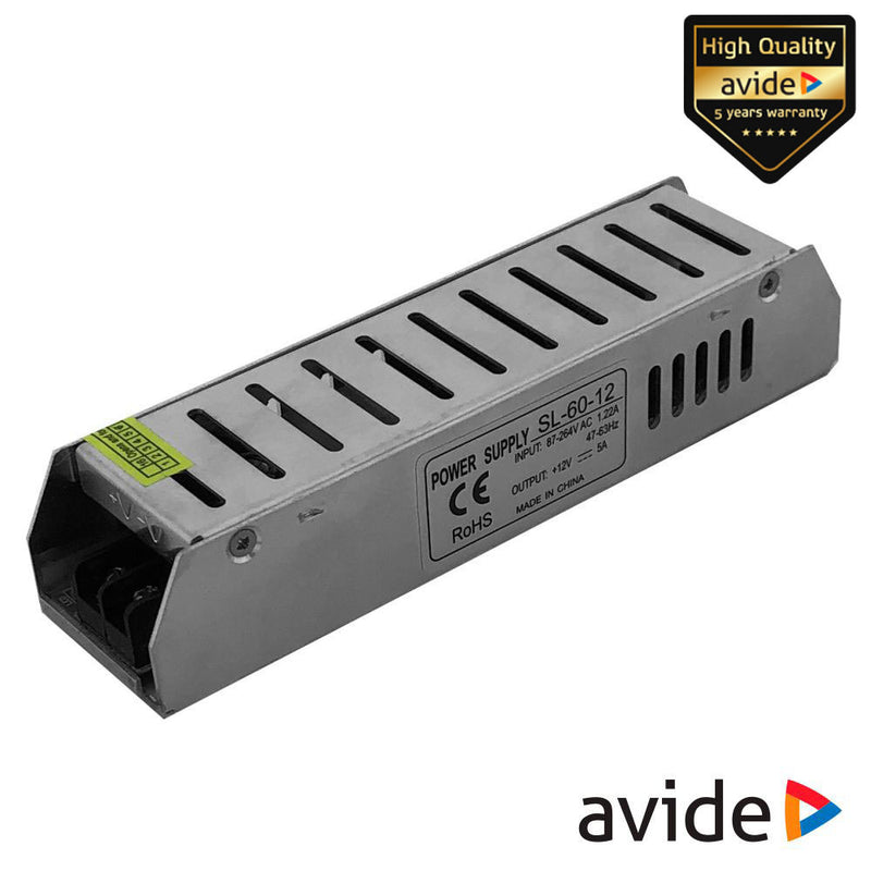 FONTE DE ALIMENTAÇÃO INDUSTRIAL SLIM 12V 5A 60W AVIDE