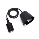 SUPORTE DE LÂMPADA DE PLÁSTICO E27 2X0,75MM2 1M PRETO