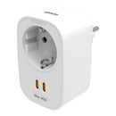 ADAPTADOR COMBINADO SCHUKO 2 P+T 16 A 230-250V~50HZ + 2 USB-C 45