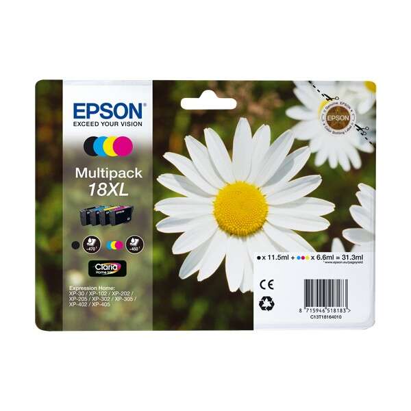 PACK 4 TINTEIROS EPSON 18XL