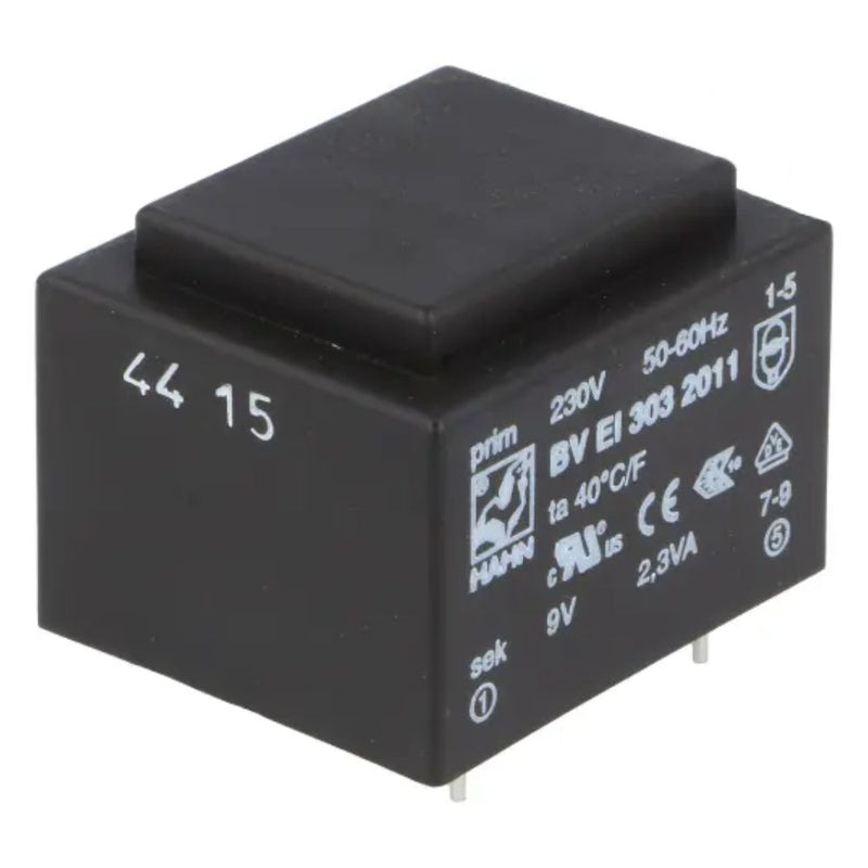 TRANSFORMADOR ENCAPSULADO 2.3VA 1X9V 1X0.255A