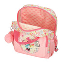 MOCHILA ESCOLAR DISNEY MINNIE FLORALS 28CM ROSA