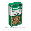 CAIXA 15 UNID. PARAFUSO MADEIRA CABEZA PLANA YELLOX 4,5X25MM SPAX